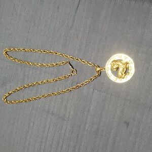 SHERMAN Goldtone Zodiac -Aries ♈ Necklace. VINTAGE
